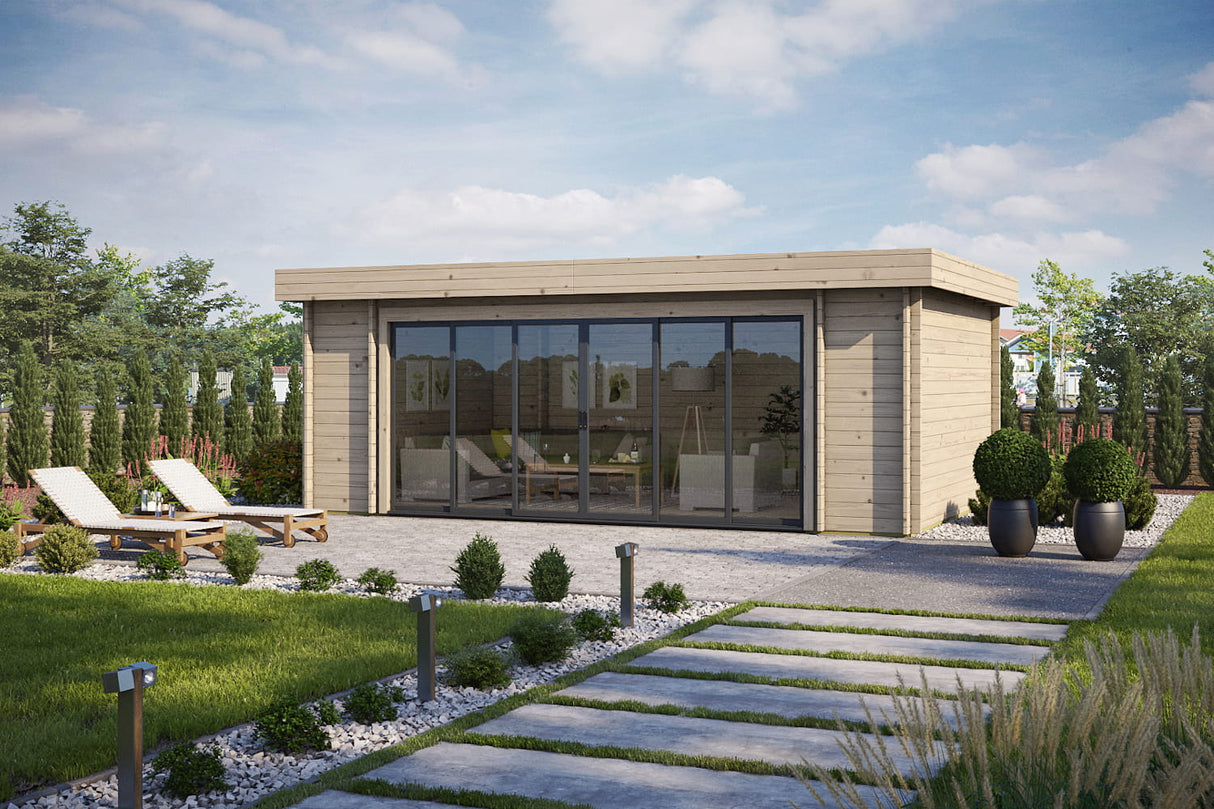 Casa Lignea Gartenhaus Modell Designlounge 44 B mit geschlossener Tür
