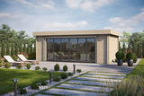 Casa Lignea Gartenhaus Modell Designlounge 44 B mit geschlossener Tür