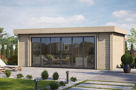 Casa Lignea Gartenhaus Modell Designlounge 44 B mit geschlossener Tür Nahansicht