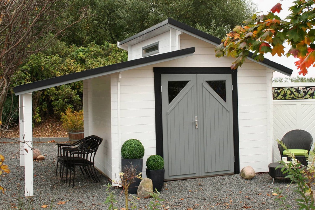 Casa Lignea Gartenhaus Modell Nordic B mit Schleppdach Farbbeispiel