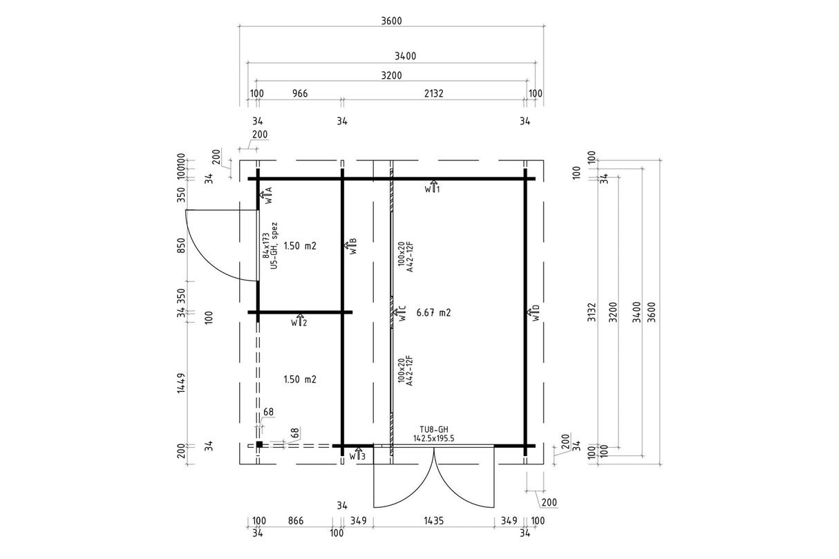 Casa Lignea Gartenhaus Modell Nordic Combi Grundriss