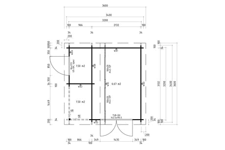Casa Lignea Gartenhaus Modell Nordic Combi Grundriss
