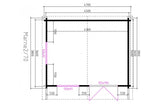 Casa Lignea Gartenhaus Modell Marne 450x360 cm Grundriss