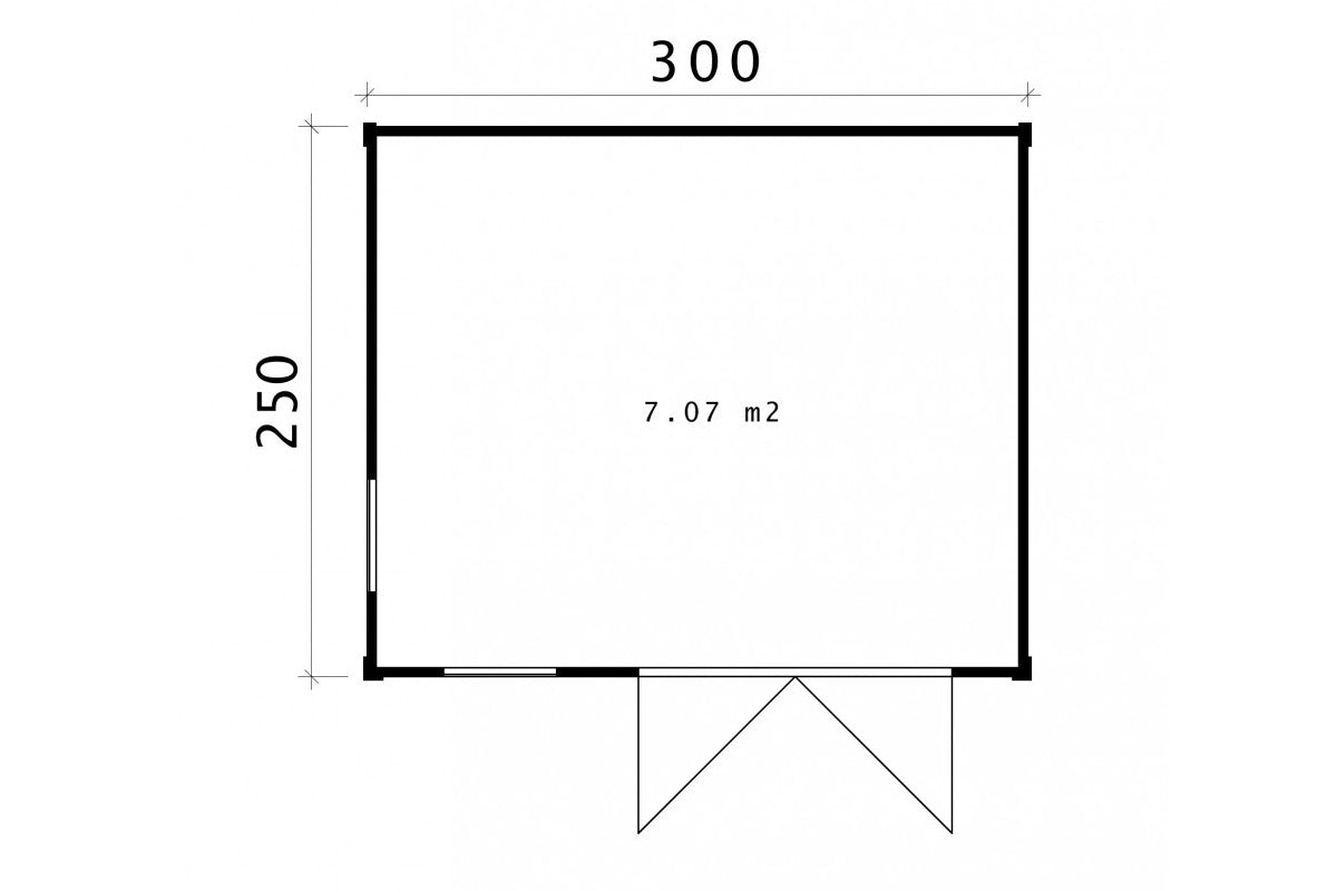 Casa Lignea Gartenhaus Modell Cubus Atticus 300x250 cm Grundriss