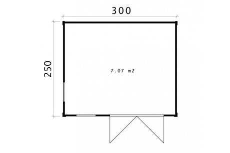 Casa Lignea Gartenhaus Modell Cubus Atticus 300x250 cm Grundriss