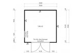 Casa Lignea Gartenhaus Modell Cubus Atticus 250x250 cm Grundriss