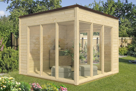 Casa Lignea Gartenhaus Modell Cubus Candela natur 300x300 cm Seitenansicht