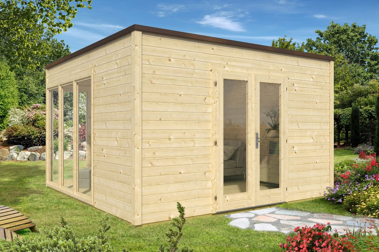 Casa Lignea Gartenhaus Modell Cubus Candela natur 380x380 cm