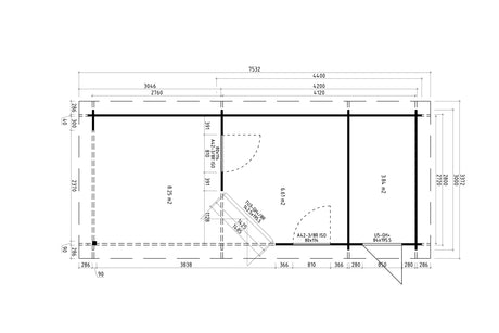 Casa Lignea 5-Eck Gartenhaus Modell Florenz Iso Grundriss