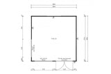 Casa Lignea Gartenhaus Modell Cubus Novitas natur 380x380 cm Grundriss