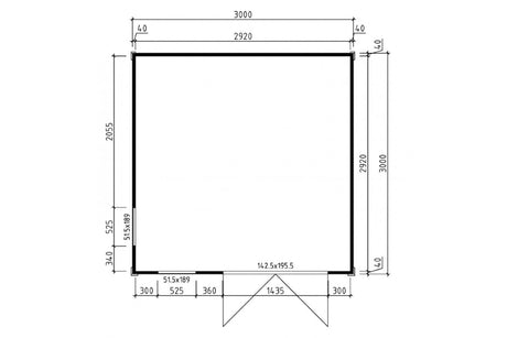Casa Lignea Gartenhaus Modell Cubus Novum Grundriss