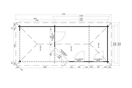 Casa Lignea 5-Eck Gartenhaus Modell Parma Iso Grundriss 