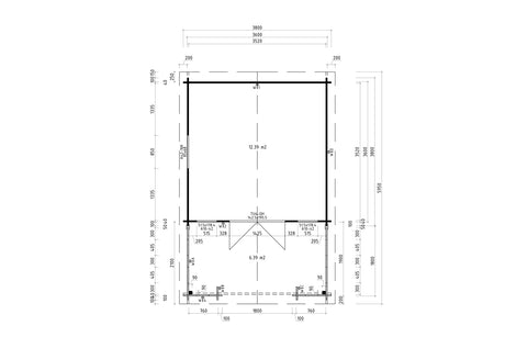 Casa Lignea Gartenhaus Modell Prignitz Größe 360 x 360 cm Grundriss