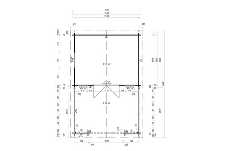 Casa Lignea Gartenhaus Modell Prignitz Größe 360 x 280 cm