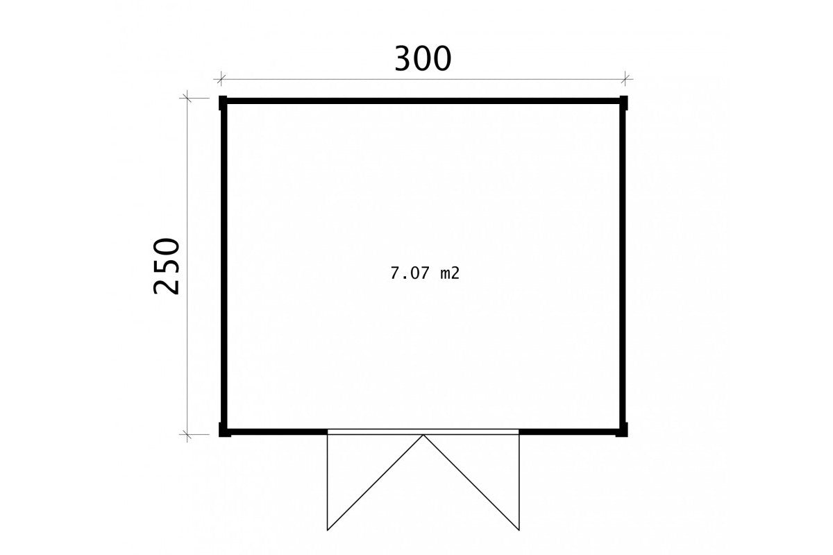 Casa Lignea Gartenhaus Modell Cubus Repositio natur 300x250 cm Grundriss