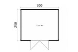 Casa Lignea Gartenhaus Modell Cubus Repositio natur 300x250 cm Grundriss