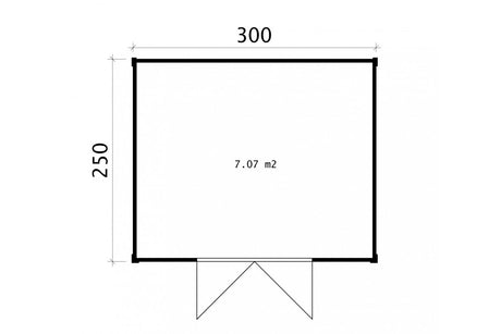 Casa Lignea Gartenhaus Modell Cubus Repositio natur 300x250 cm Grundriss