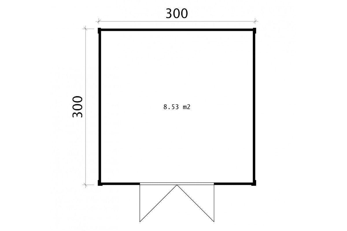 Casa Lignea Gartenhaus Modell Cubus Repositio 300x300 cm Grundriss