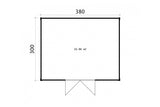 Casa Lignea Gartenhaus Modell Cubus Repositio 380x300 cm Grundriss