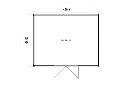Casa Lignea Gartenhaus Modell Cubus Repositio 380x300 cm Grundriss