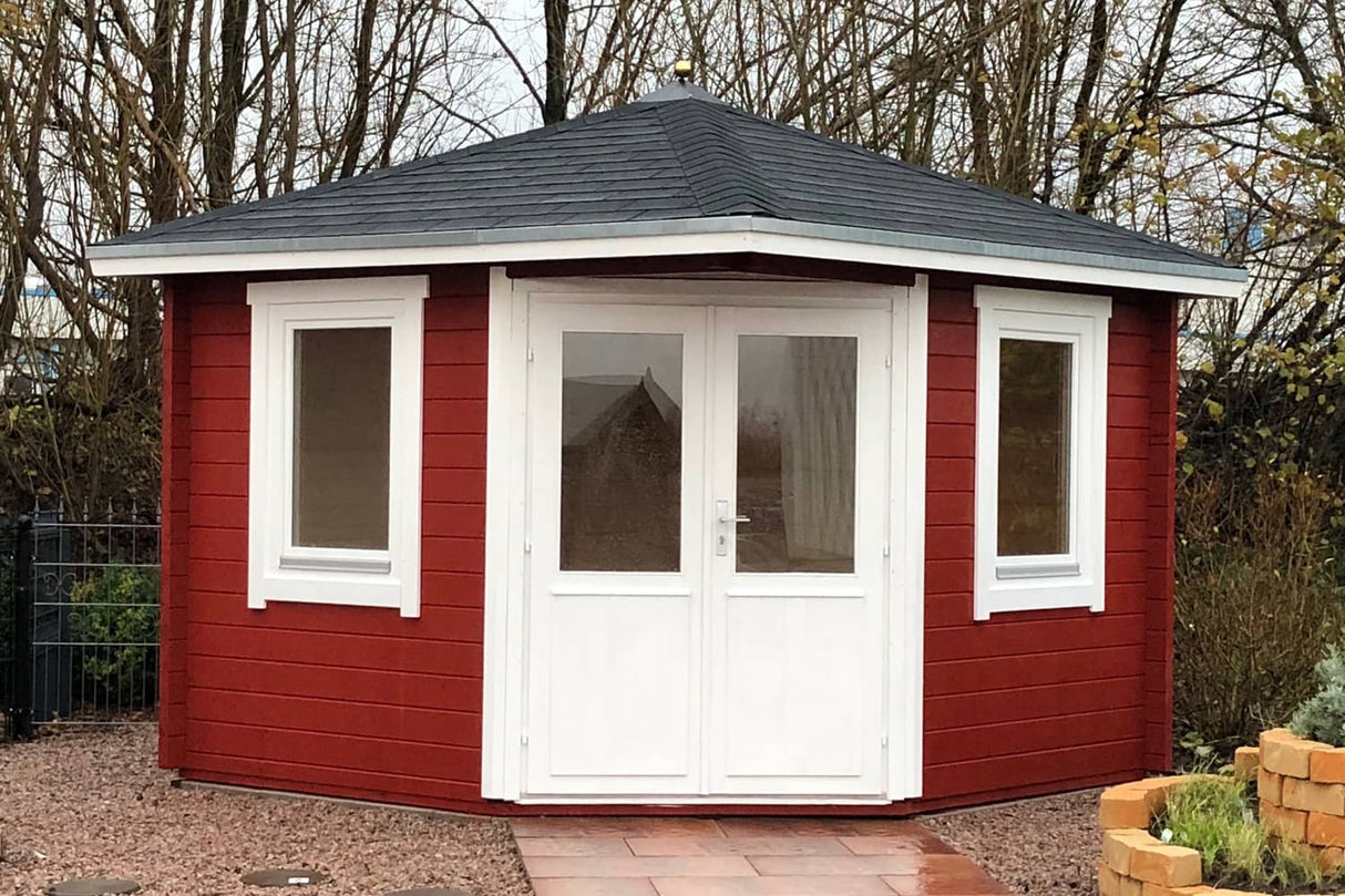 Casa Lignea 5-Eck Gartenhaus Modell Rom Farbbeispiel