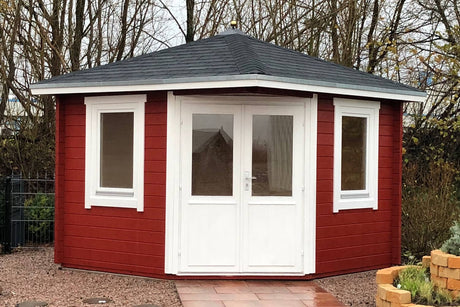 Casa Lignea 5-Eck Gartenhaus Modell Rom Farbbeispiel