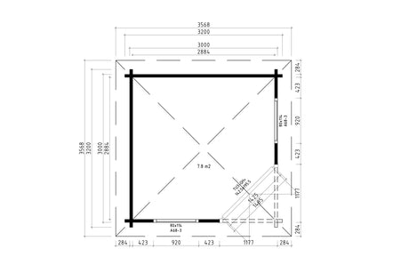 Casa Lignea 5-Eck Gartenhaus Modell Rom Grundriss