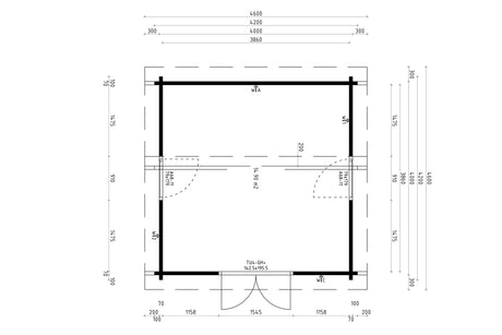 Casa Lignea Gartenhaus Modell Scandic 70 mm Grundriss