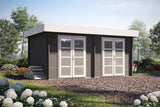 Casa Lignea Gartenhaus Modell Secundus 40 mm mit geschlossener Tür Farbbeispiel