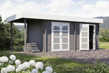 Casa Lignea Gartenhaus Modell Secundus 44 mm mit Seitendach Farbbeispiel