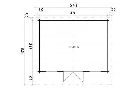 Casa Lignea Gartenhaus Modell Travemünde 488x468 cm Grundriss