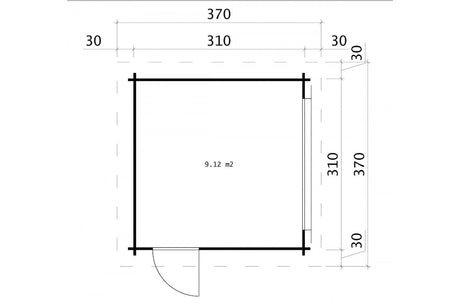Casa Lignea Gerätehaus Modell Neufeld 310x310 cm Grundriss