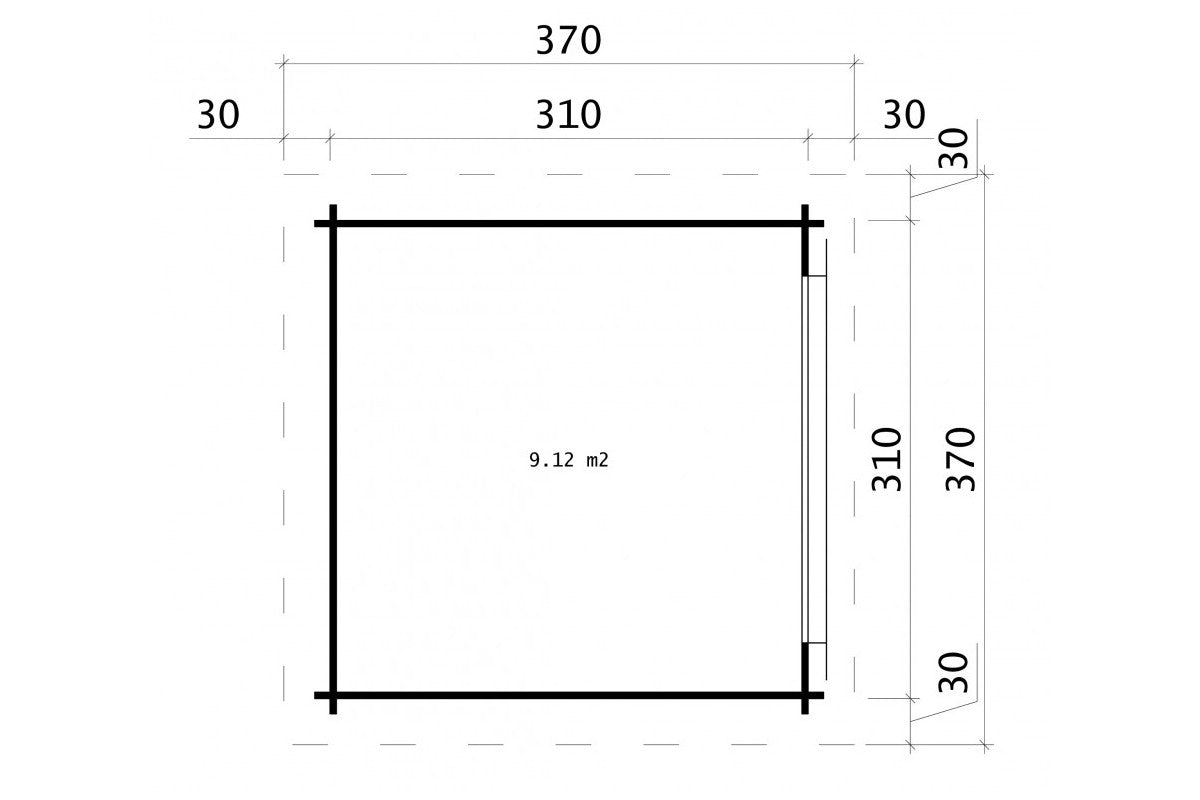 Casa Lignea Gerätehaus Modell Neufeld 310x310 cm Grundriss