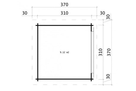 Casa Lignea Gerätehaus Modell Neufeld 310x310 cm Grundriss