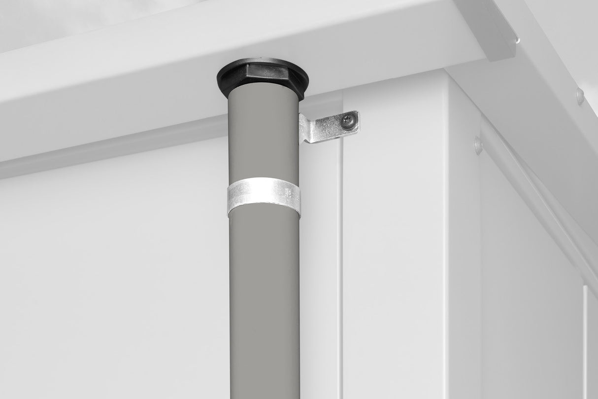 Hörmann Gerätehaus Modell Berry graualuminium Fallrohr