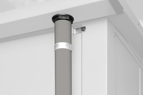 Hörmann Gerätehaus Modell Berry graualuminium Fallrohr