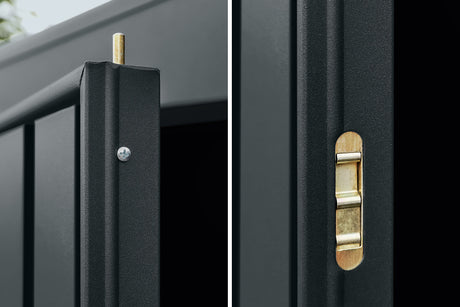 Hörmann Gerätehaus Modell Berry anthrazit Detail Tür