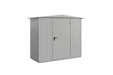 Hörmann Gerätehaus Modell Berry Classic Typ1 Satteldach weißaluminium Einzeltür freigestellt