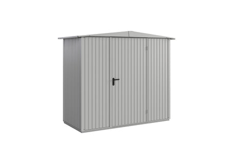 Hörmann Gerätehaus Modell Berry Classic Typ1 Satteldach weißaluminium Einzeltür freigestellt