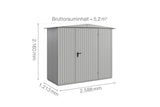 Hörmann Gerätehaus Modell Berry Classic Typ1 Satteldach weißaluminium Einzeltür Maße