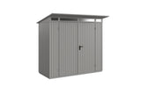 Hörmann Gerätehaus Modell Berry Classic Typ1 graualuminium Doppeltür freigestellt