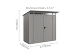 Hörmann Gerätehaus Modell Berry Classic Typ1 graualuminium Doppeltür Maße