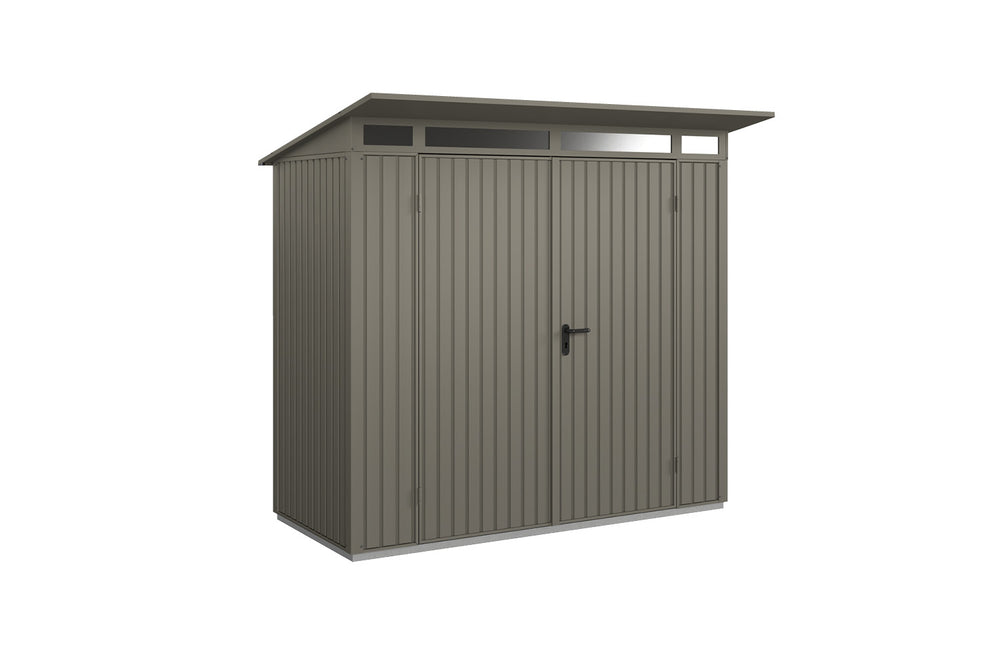 Hörmann Gerätehaus Modell Berry Classic Typ1 quarzgrau Doppeltür freigestellt