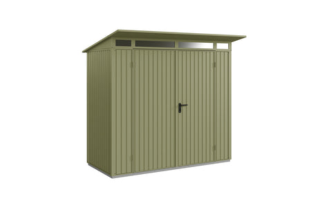 Hörmann Gerätehaus Modell Berry Classic Typ1 schilfgrün Doppeltür freigestellt