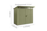 Hörmann Gerätehaus Modell Berry Classic Typ1 schilfgrün Doppeltür Maße