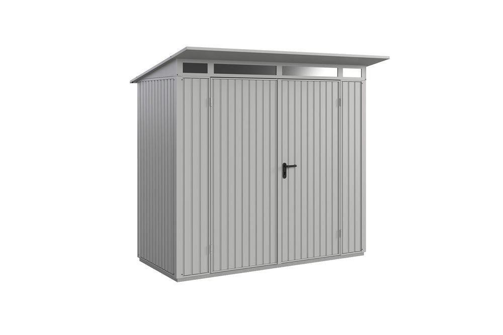 Hörmann Gerätehaus Modell Berry Classic Typ1 weißaluminium Doppeltür freigestellt