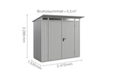 Hörmann Gerätehaus Modell Berry Classic Typ1 weißaluminium Doppeltür Maße