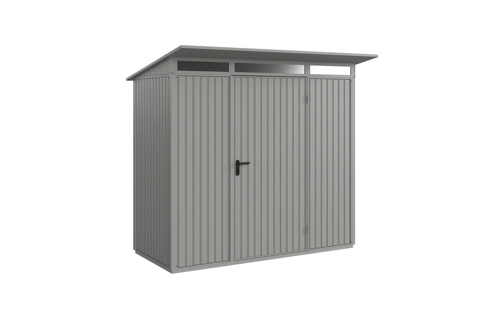 Hörmann Gerätehaus Modell Berry Classic Typ1 graualuminium Einzeltür freigestellt