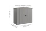 Hörmann Gerätehaus Modell Berry Classic Typ1 Satteldach graualuminium Doppeltür Maße