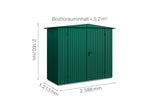 Hörmann Gerätehaus Modell Berry Classic Typ1 Satteldach moosgrün Doppeltür Maße
